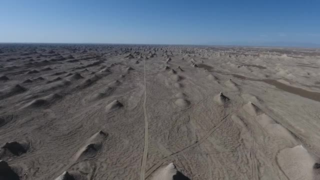 航拍戈壁滩沙漠地带视频素材