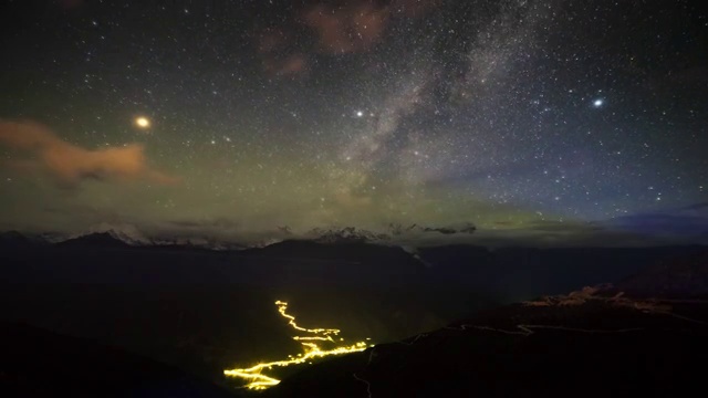 梅里雪山星空视频素材