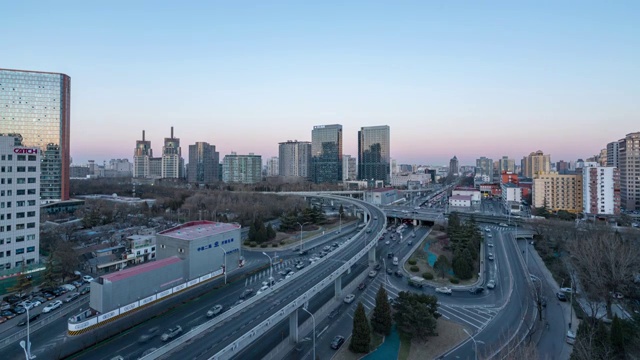 日转夜立交桥交通高峰时段延时摄影视频下载