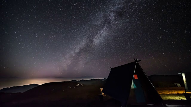 四川省石棉县轿顶山星空延时视频素材