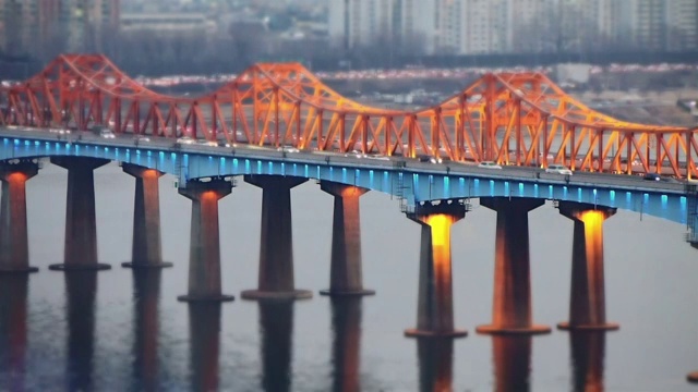 汉城东江大桥的夜景视频素材