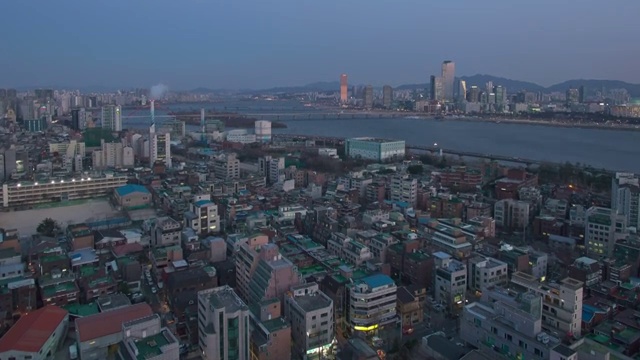 夜景首尔市和汉江韩国视频素材