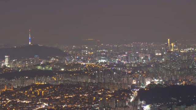 首尔城北谷地区的夜景视频素材