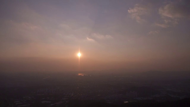 首尔城市日落景观视频素材