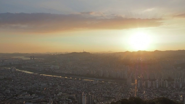 正南川河夜景和首尔的城市景观视频素材