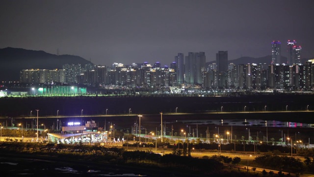 仁川京畿道水道夜景视频素材