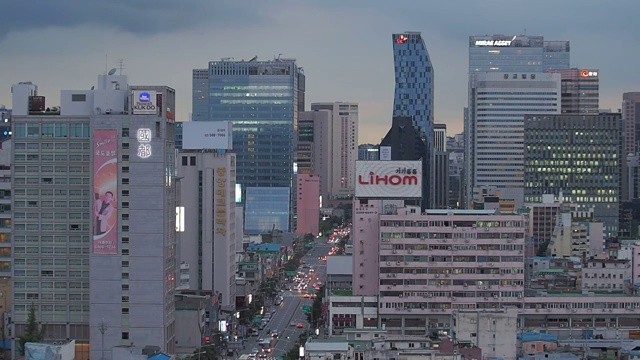 首尔钟路附近的城市风景和建筑视频素材