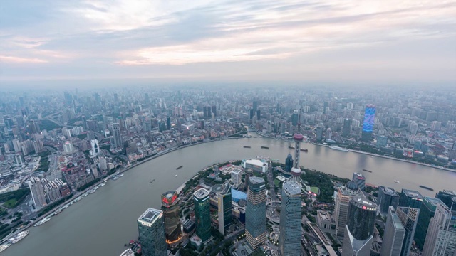 延时摄影 黄浦江 陆家嘴 雾霾 日落视频素材