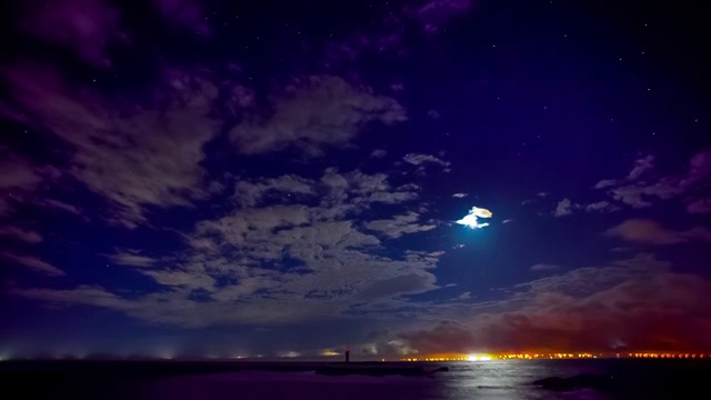 济州岛濑和里的夜景和闪亮的星星视频素材