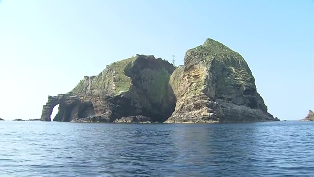 独岛(韩国东海岸的岛屿)视频素材