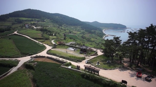 Jeonnam, wan -gun, cheongsando岛的梯田景观视频素材