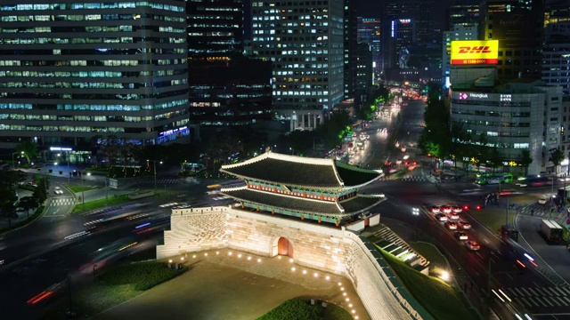 太阳门夜景(韩国国宝一号)视频素材