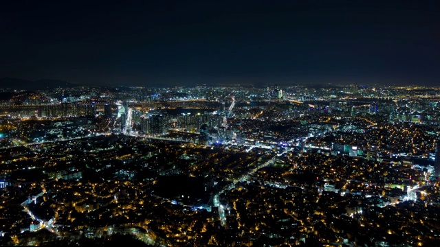 首尔的城市建筑夜景视频素材