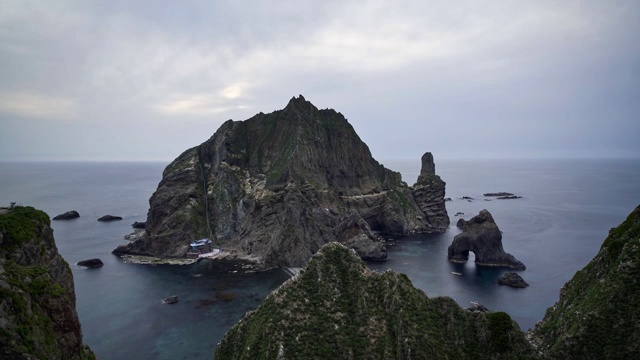 独岛(位于韩国东海岸)的海景视频素材