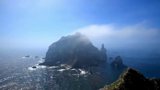 独岛(位于韩国东海岸)的海景视频素材