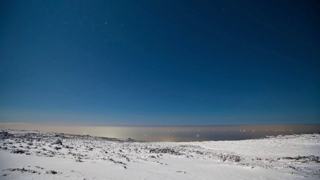 济州岛Hallasan山(国家公园)上空的星夜视频素材