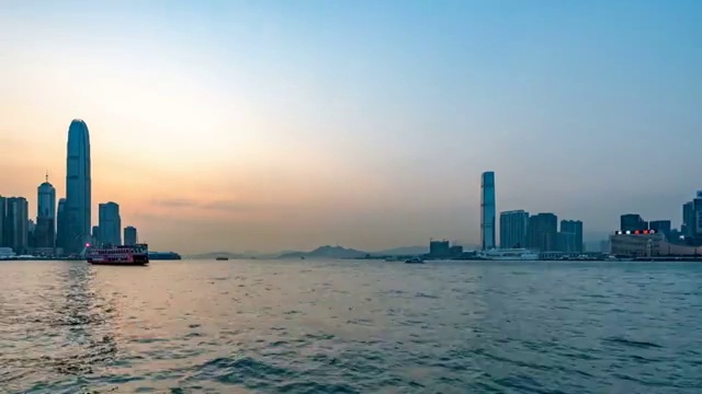 中国香港维港日落视频素材