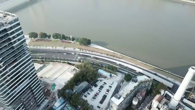 航拍广东省广州市金融新区建筑视频素材