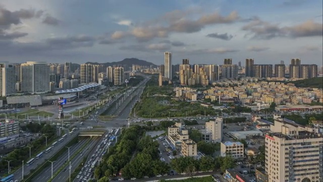 珠海城市风光日转夜延时视频素材