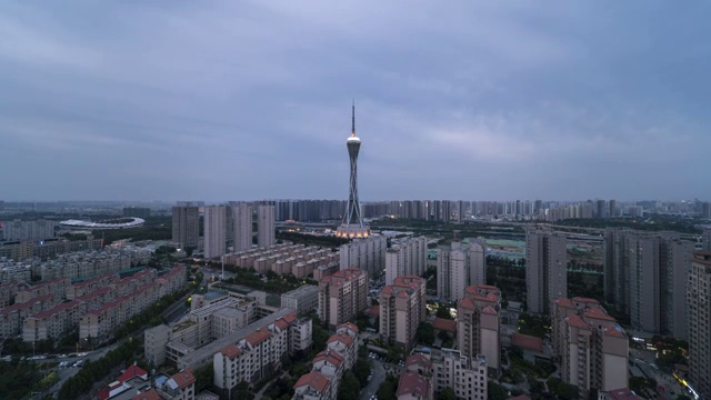 郑州中原福塔夜景延时视频素材