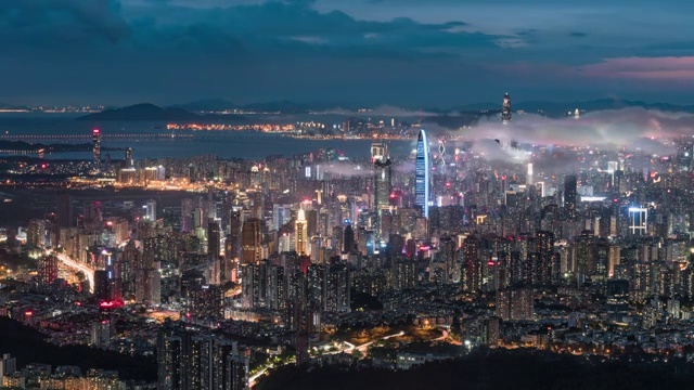 广东省深圳市雨过天晴天气傍晚的场景视频下载