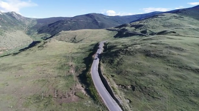 航拍G318川藏线高原道路视频素材