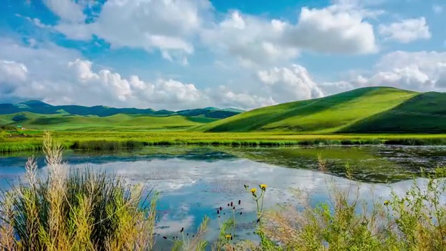 草原湖泊视频素材