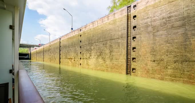 延时多瑙河游轮瓦豪河谷视频素材