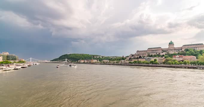 奥地利布达佩斯多瑙河雨延时视频素材