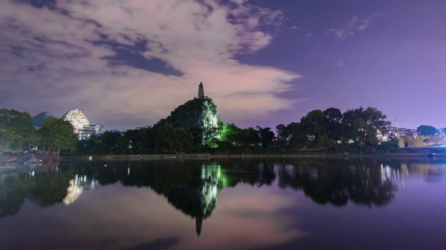 桂林塔山星空视频素材