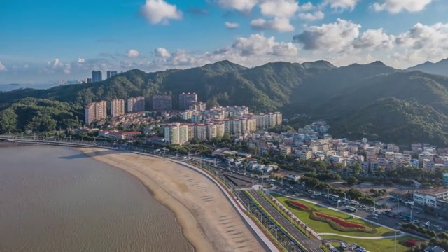 珠海唐家鸡山村航拍延时视频素材