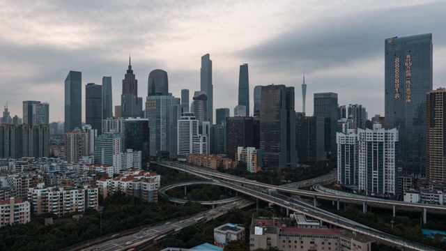 广东省广州市珠江新城CBD延时视频素材