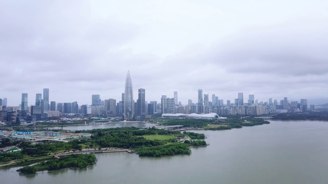 深圳湾公园海岸线航拍视频素材