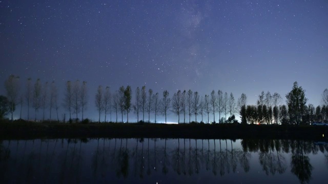 兴凯湖秋季星空视频素材