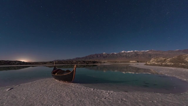 大柴旦翡翠湖星空延时视频素材