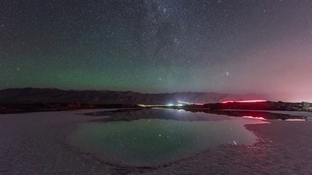 大柴旦翡翠湖银河星空延时视频素材