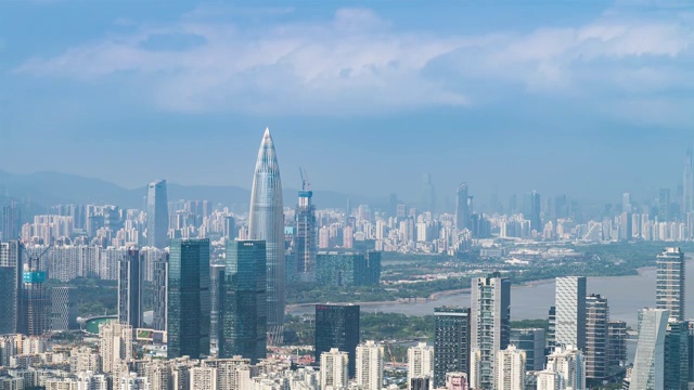 深圳南山区城市天际线黄昏视频素材