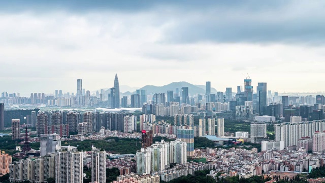 深圳南山城市天际线黄昏风光视频素材