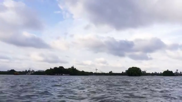 嘉兴南湖夏季白天风景，台风天气视频素材