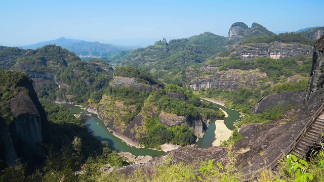 福建武夷山九曲溪天游峰漂流 武夷山森林公园 武夷山视频素材