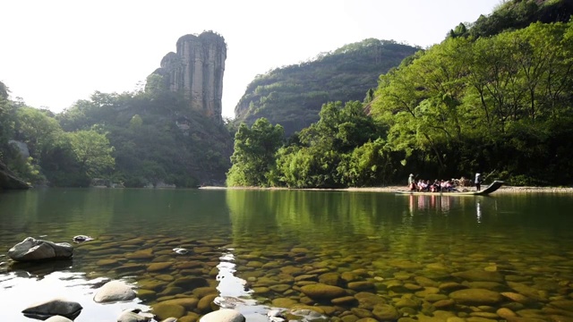 福建武夷山九曲溪玉女峰漂流 武夷山森林公园 武夷山视频素材