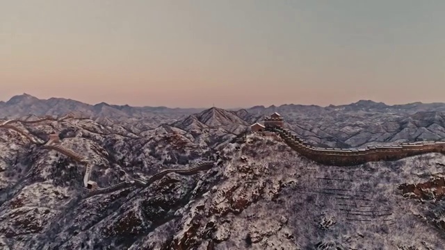 航拍金山岭长城日出视频素材