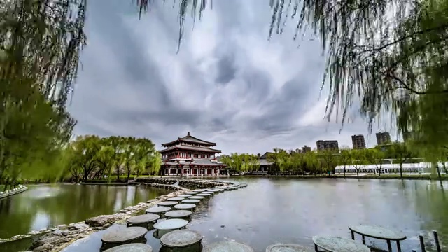 大唐芙蓉园延时风景视频素材