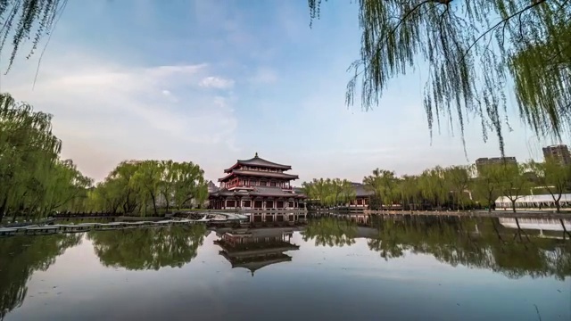 大唐芙蓉园延时风景视频素材