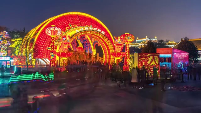 大唐芙蓉园延时风景视频素材