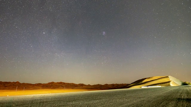 新疆山脉上的星空4k延时视频素材