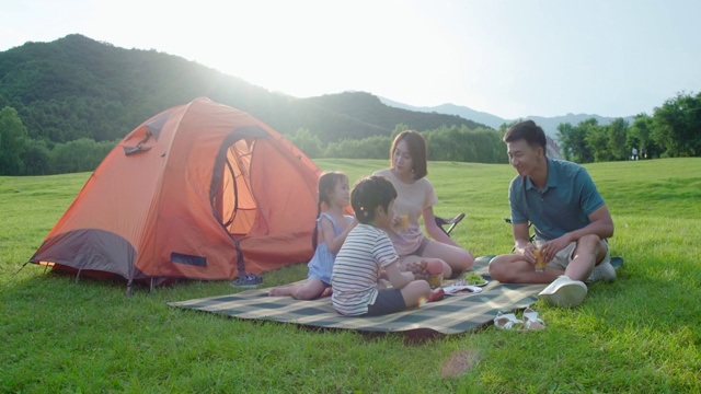 年轻家庭户外野餐视频购买