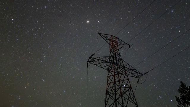 电塔星空4k延时视频素材