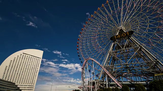 日本横滨城市景观延时摄影视频下载