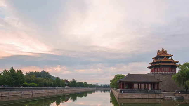 延时视频-北京故宫角楼日出朝霞视频素材